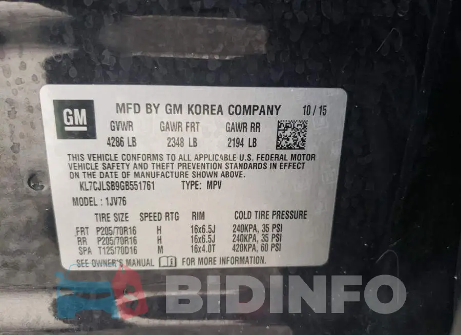 KL7CJLSB9GB551761 Photo# 10