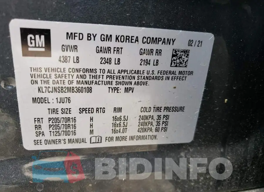 KL7CJNSB2MB360108 Photo# 10