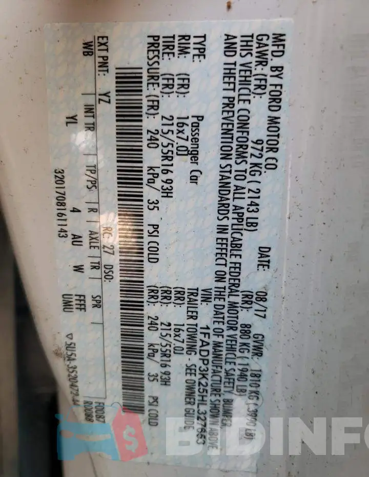1FADP3K25HL327653 Photo# 10