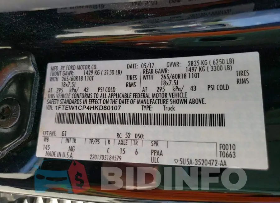 1FTEW1CP4HKD80107 Photo# 10