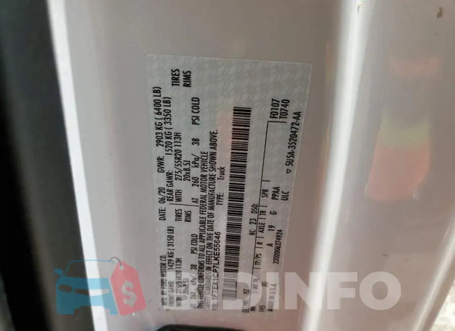 1FTEX1CP7LKE55646 Photo# 10