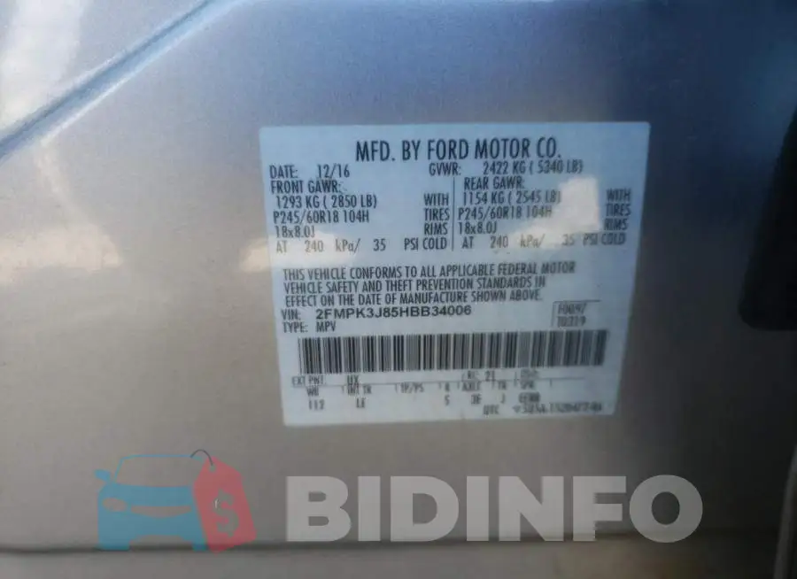 2FMPK3J85HBB34006 Photo# 10