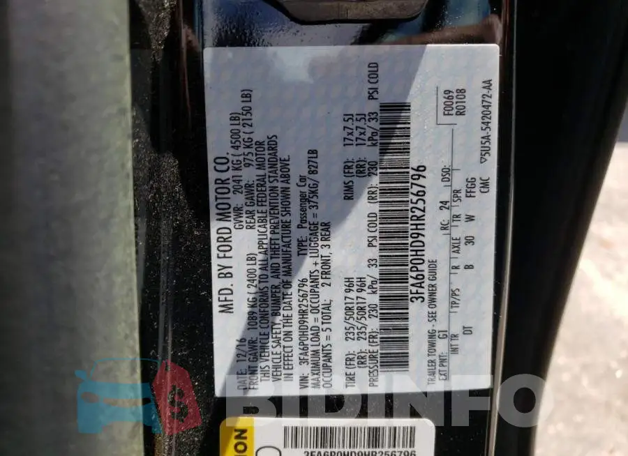 3FA6P0HD9HR256796 Photo# 10