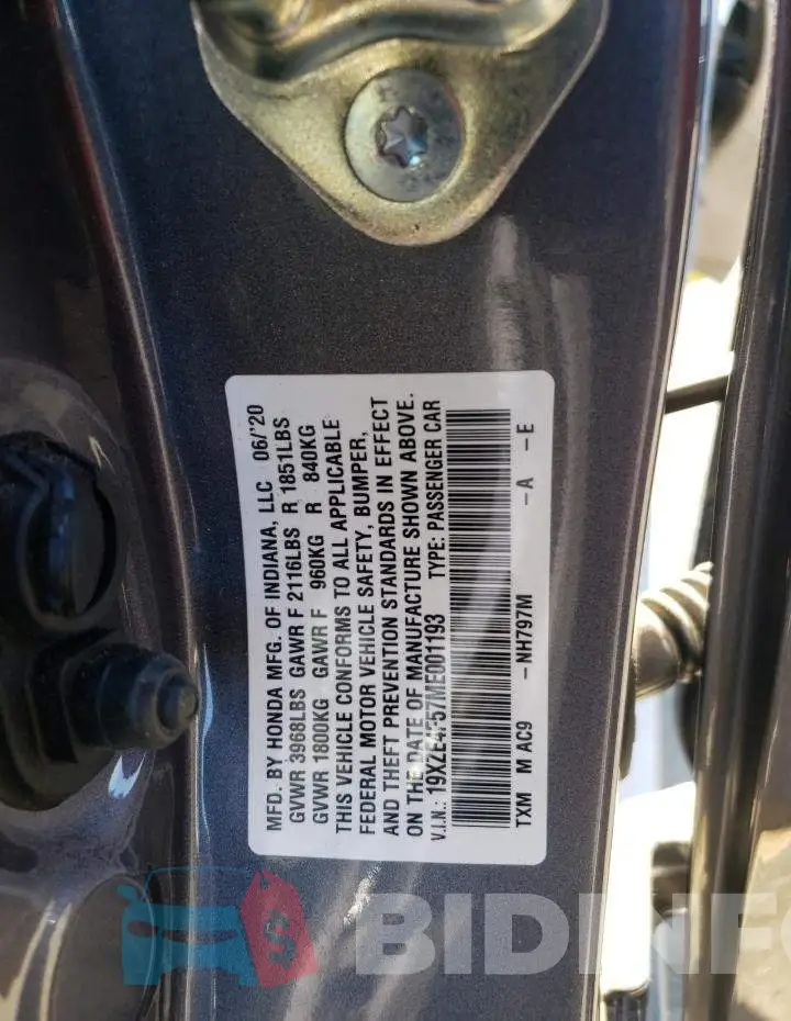19XZE4F57ME001193 Photo# 10