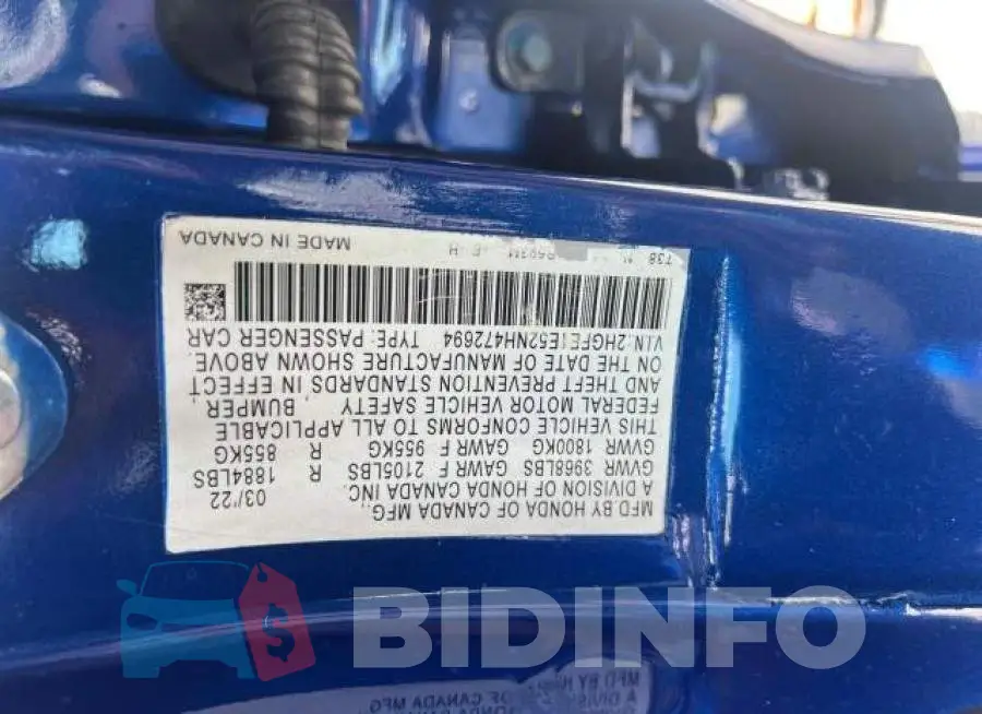 2HGFE1E52NH472694 Photo# 10