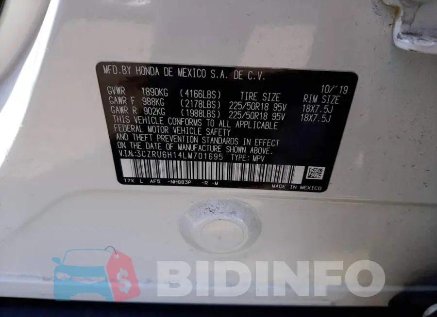 3CZRU6H14LM701695 Photo# 10