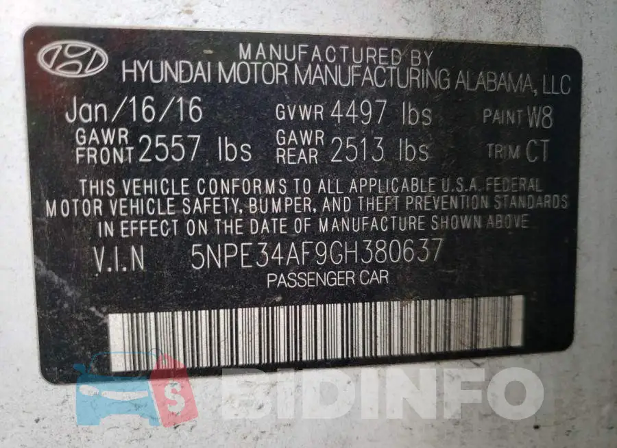 5NPE34AF9GH380637 Photo# 10