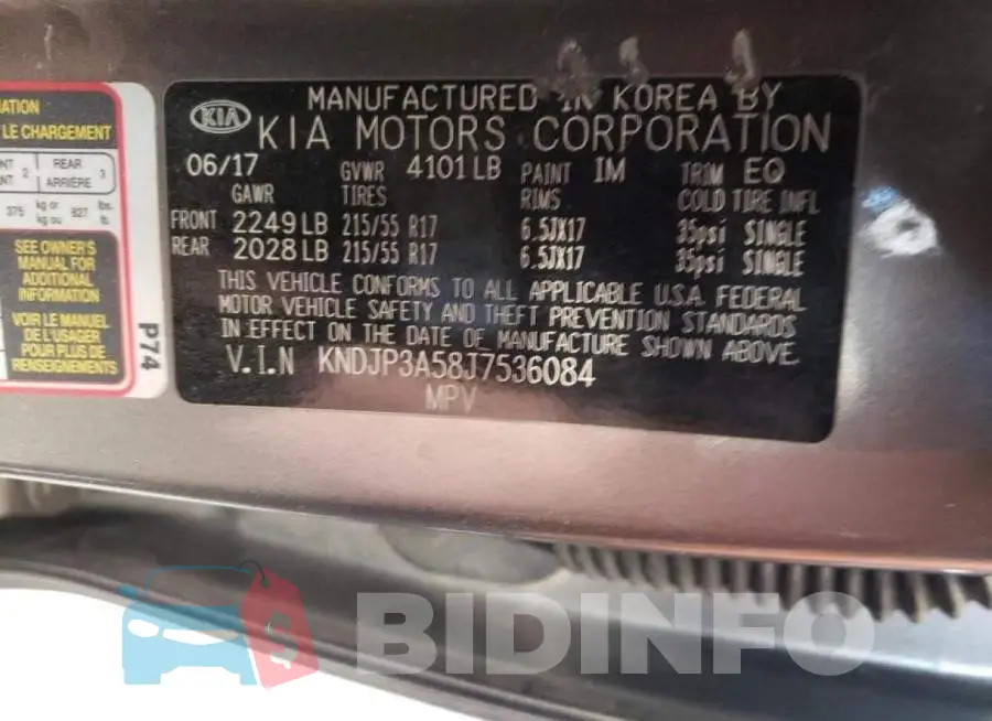 KNDJP3A58J7536084 Photo# 10