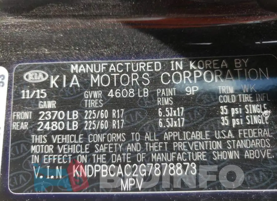 KNDPBCAC2G7878873 Photo# 10