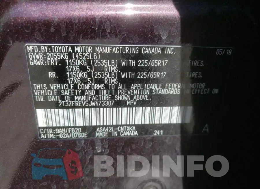 2T3ZFREV5JW473307 Photo# 10
