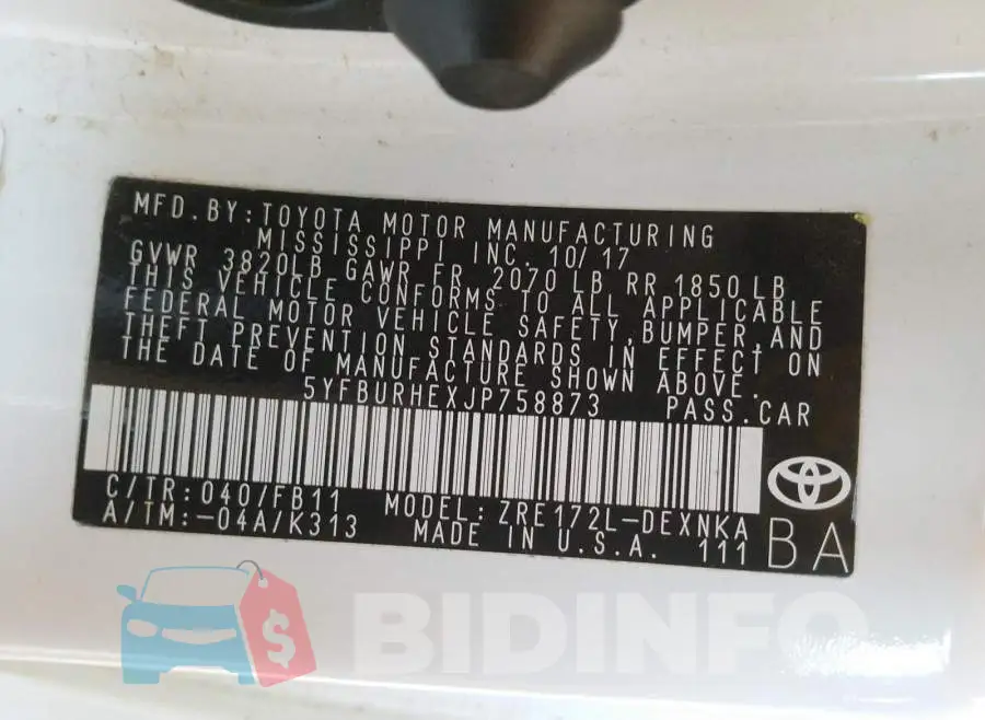 5YFBURHEXJP758873 Photo# 10