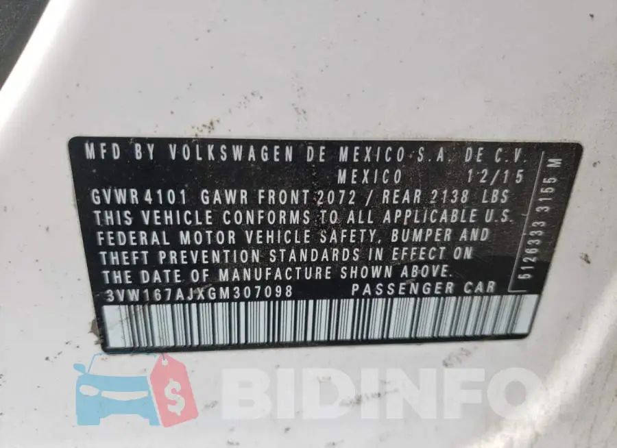 3VW167AJXGM307098 Photo# 10