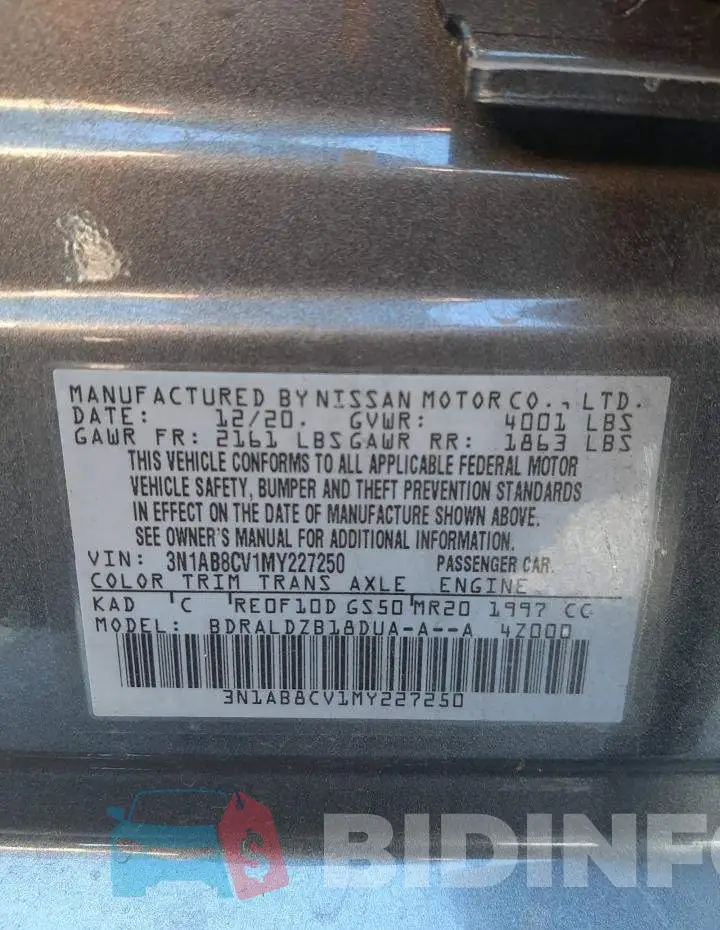 3N1AB8CV1MY227250 Photo# 10