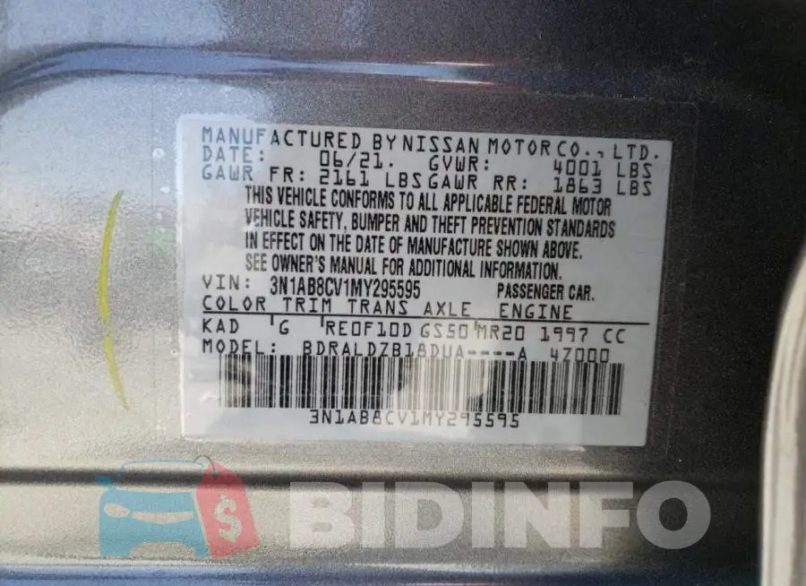 3N1AB8CV1MY295595 Photo# 10