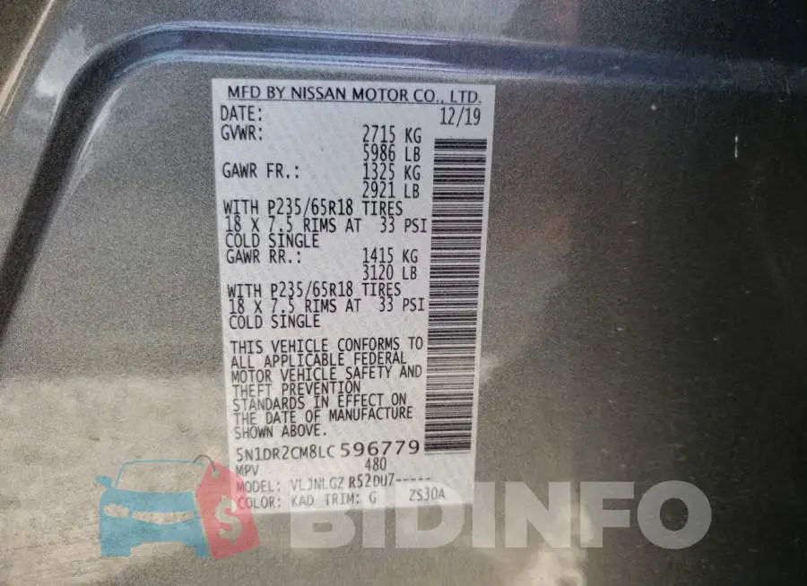 5N1DR2CM8LC596779 Photo# 10