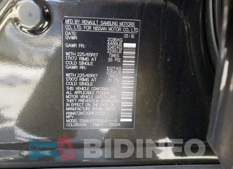 KNMAT2MT2GP673725 Photo# 10