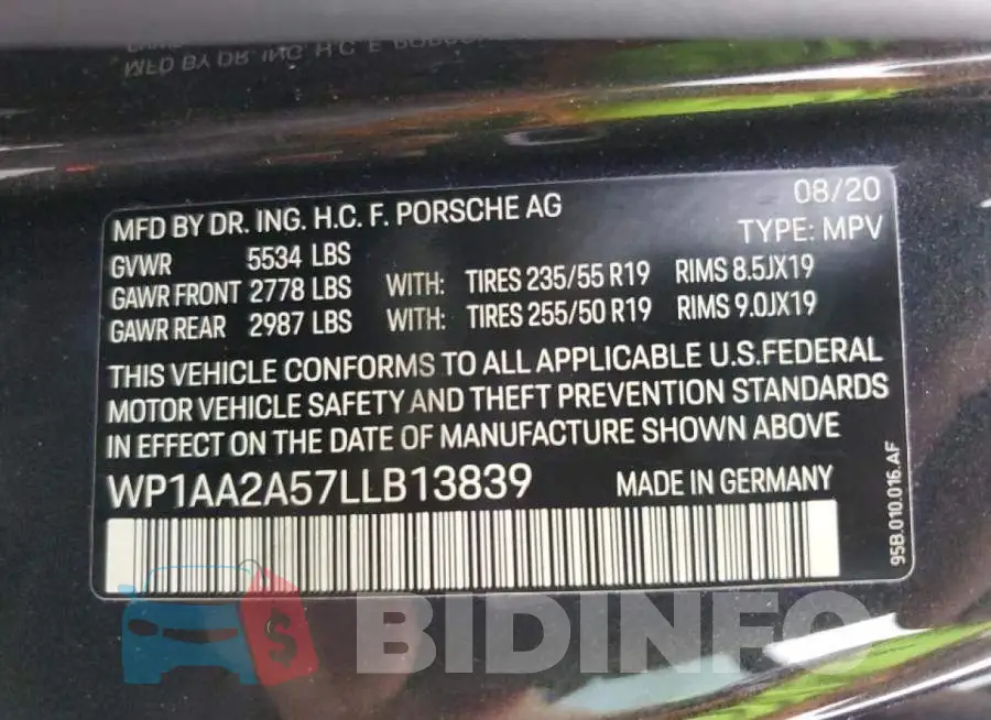 WP1AA2A57LLB13839 Photo# 10