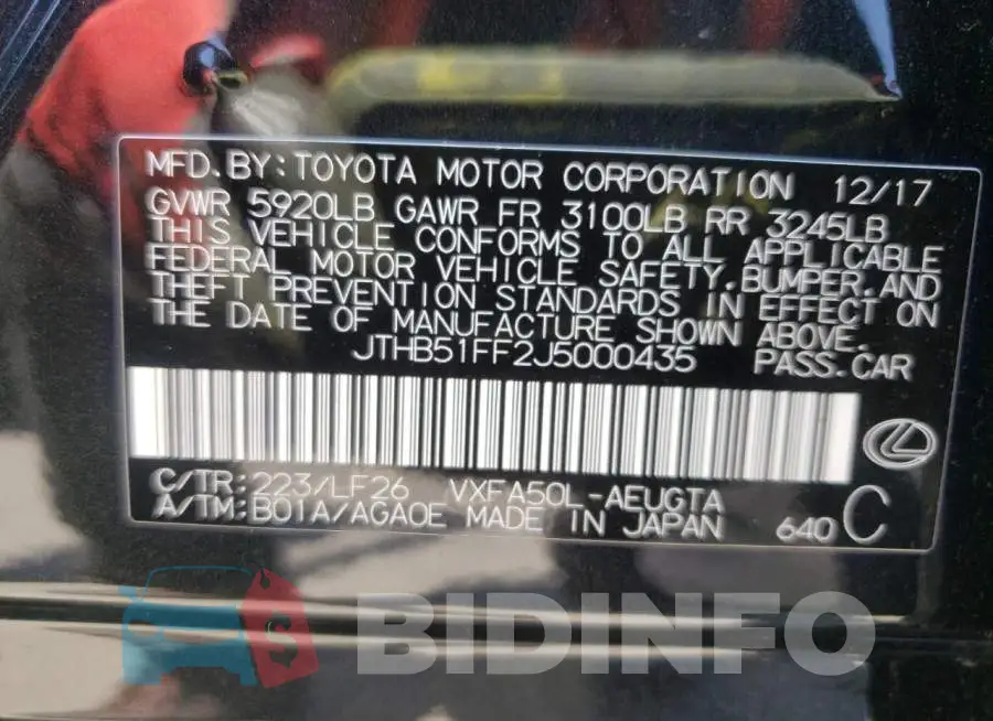 JTHB51FF2J5000435 Photo# 10