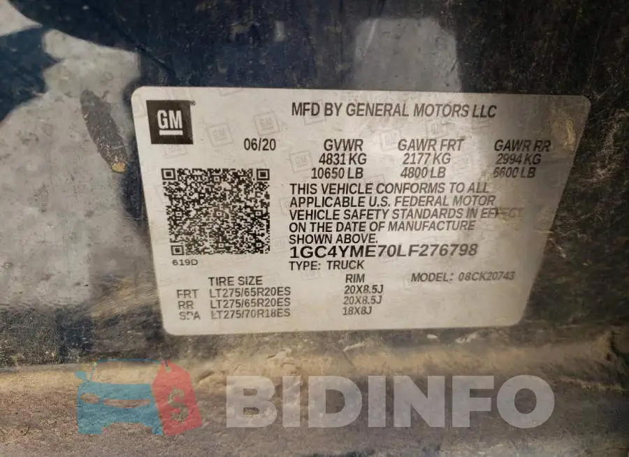1GC4YME70LF276798 Photo# 10