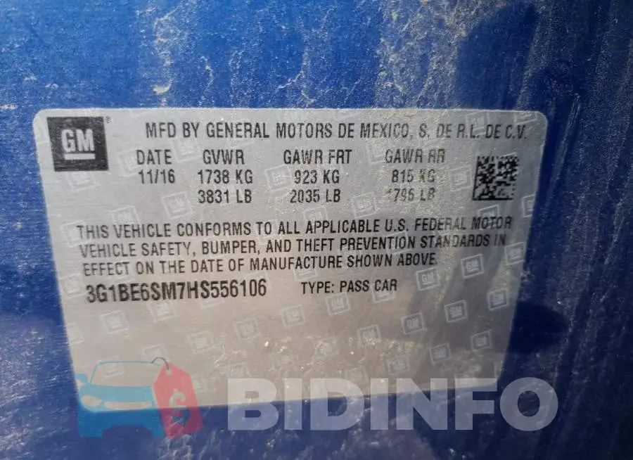 3G1BE6SM7HS556106 Photo# 10