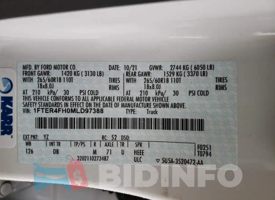 1FTER4FH0MLD97388 Photo# 10