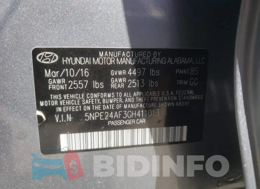 5NPE24AF3GH411013 Photo# 10