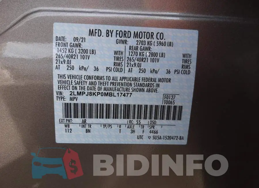 2LMPJ8KP0MBL17477 Photo# 10
