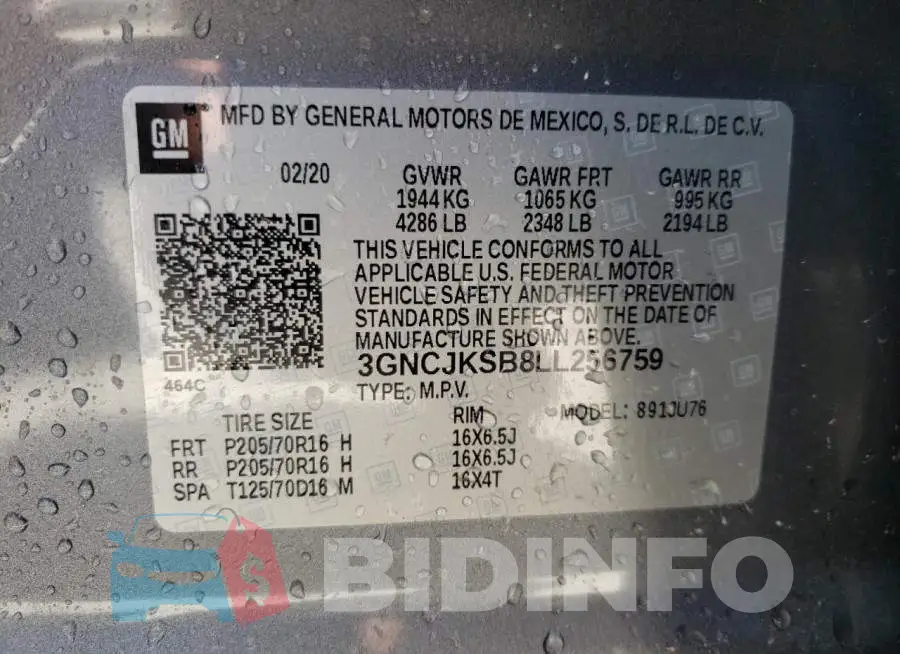 3GNCJKSB8LL256759 Photo# 10