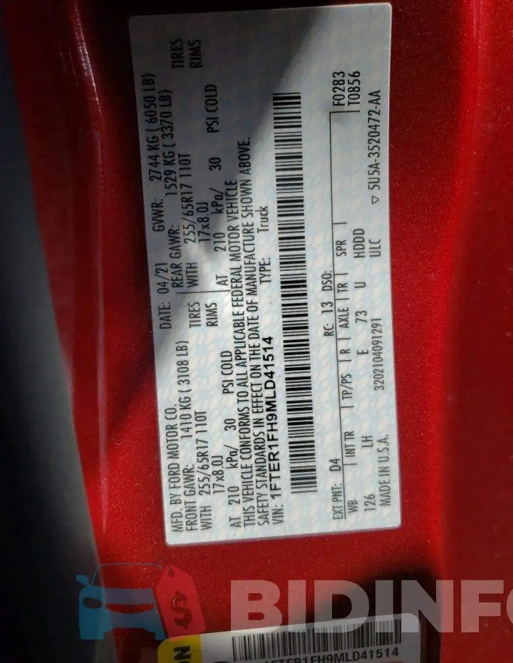 1FTER1FH9MLD41514 Photo# 10