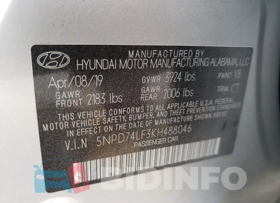 5NPD74LF3KH488046 Photo# 10