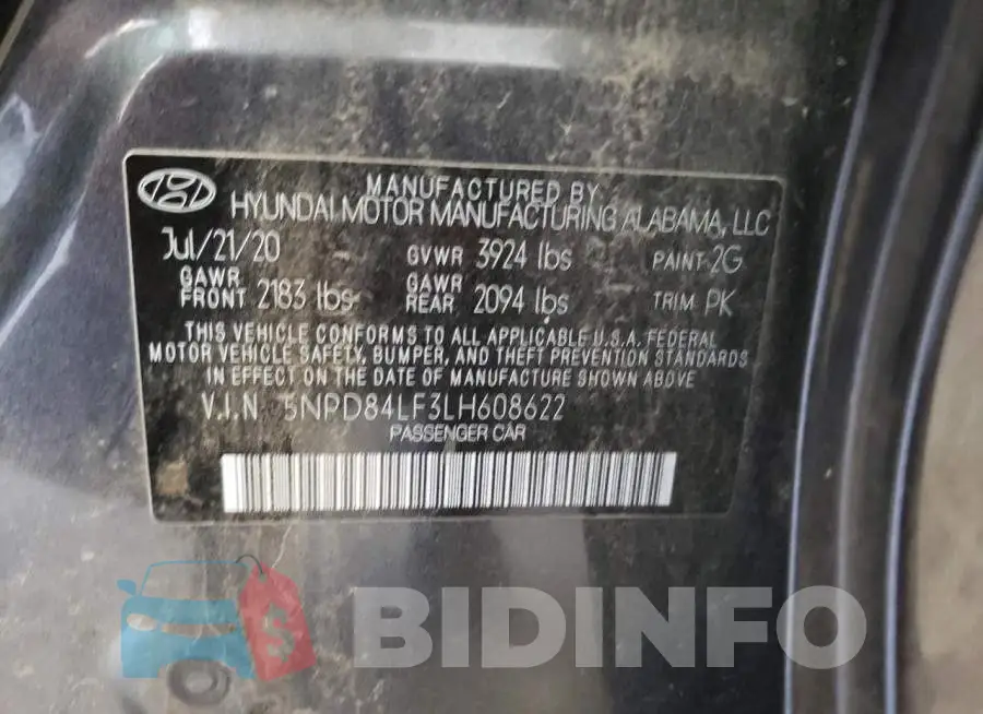 5NPD84LF3LH608622 Photo# 10