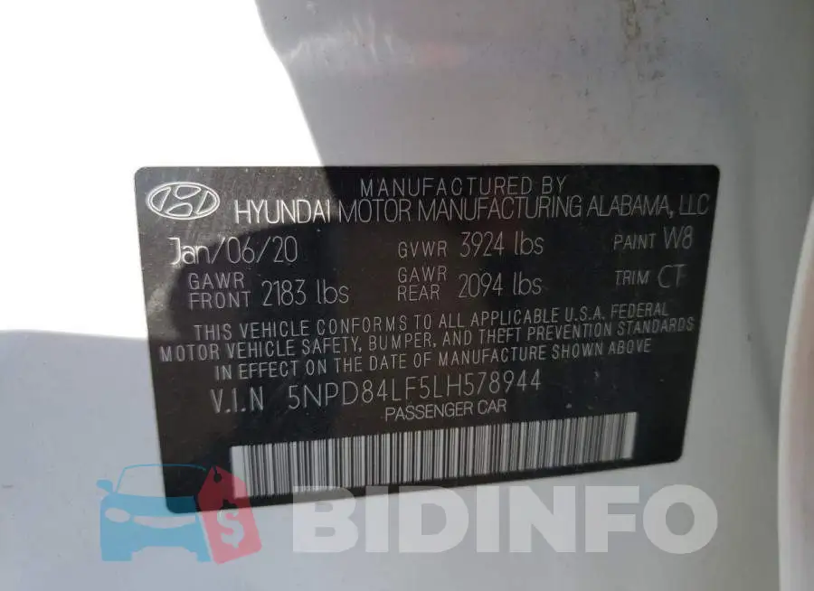 5NPD84LF5LH578944 Photo# 10