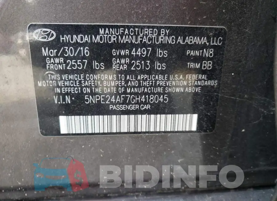 5NPE24AF7GH418045 Photo# 10