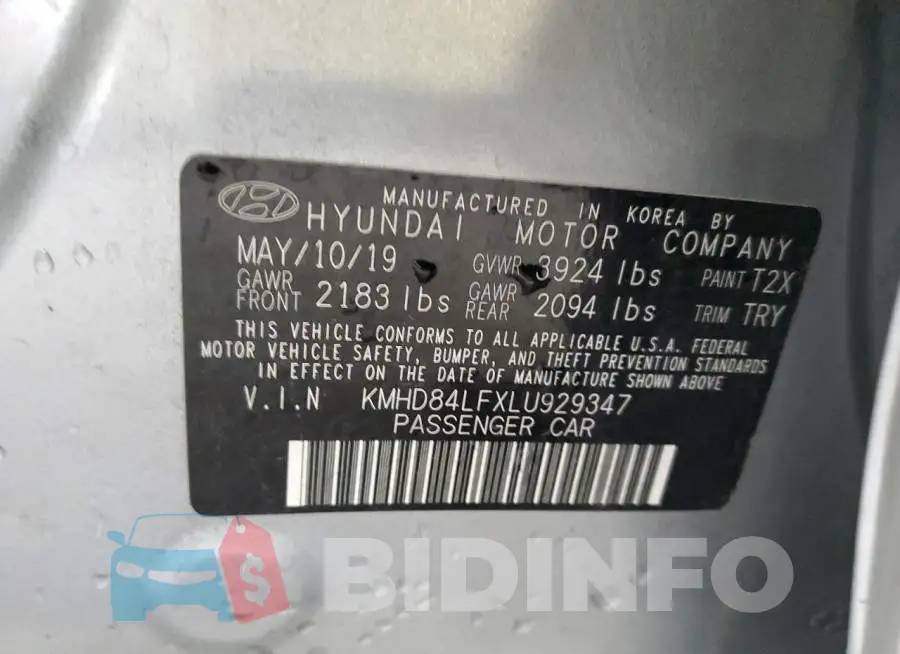 KMHD84LFXLU929347 Photo# 10