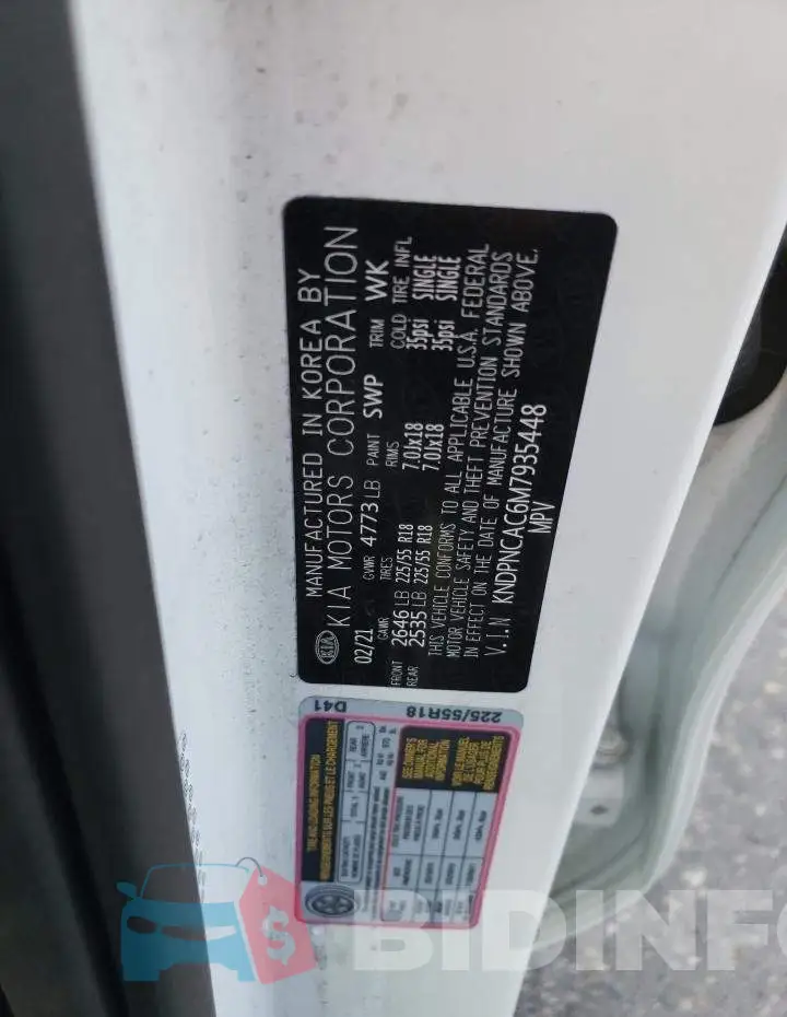 KNDPNCAC6M7935448 Photo# 10