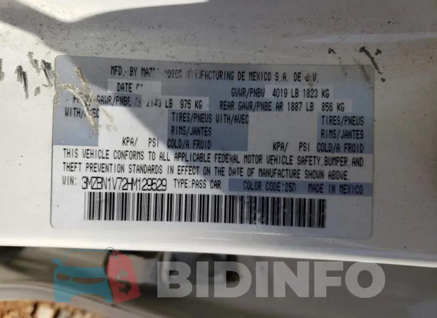 3MZBN1V72HM129529 Photo# 10