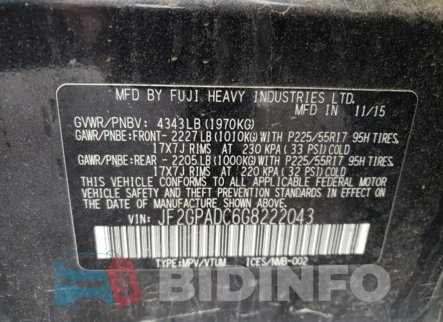 JF2GPADC6G8222043 Photo# 10