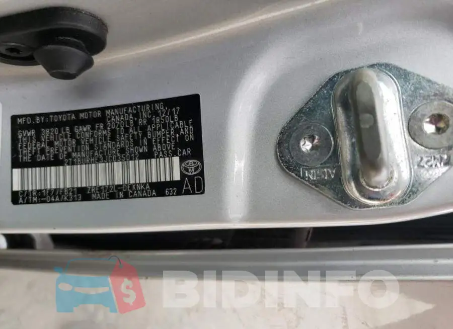 2T1BURHE3JC035012 Photo# 10
