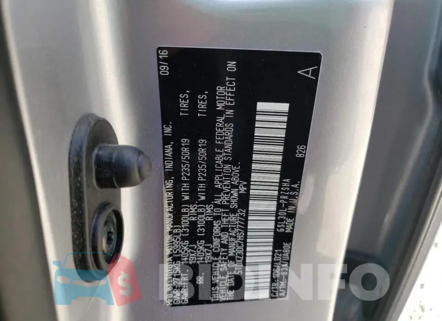 5TDXZ3DC7HS777732 Photo# 10