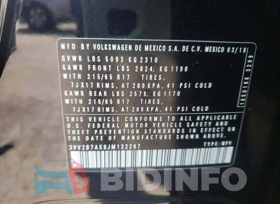 3VV2B7AX8JM132267 Photo# 10