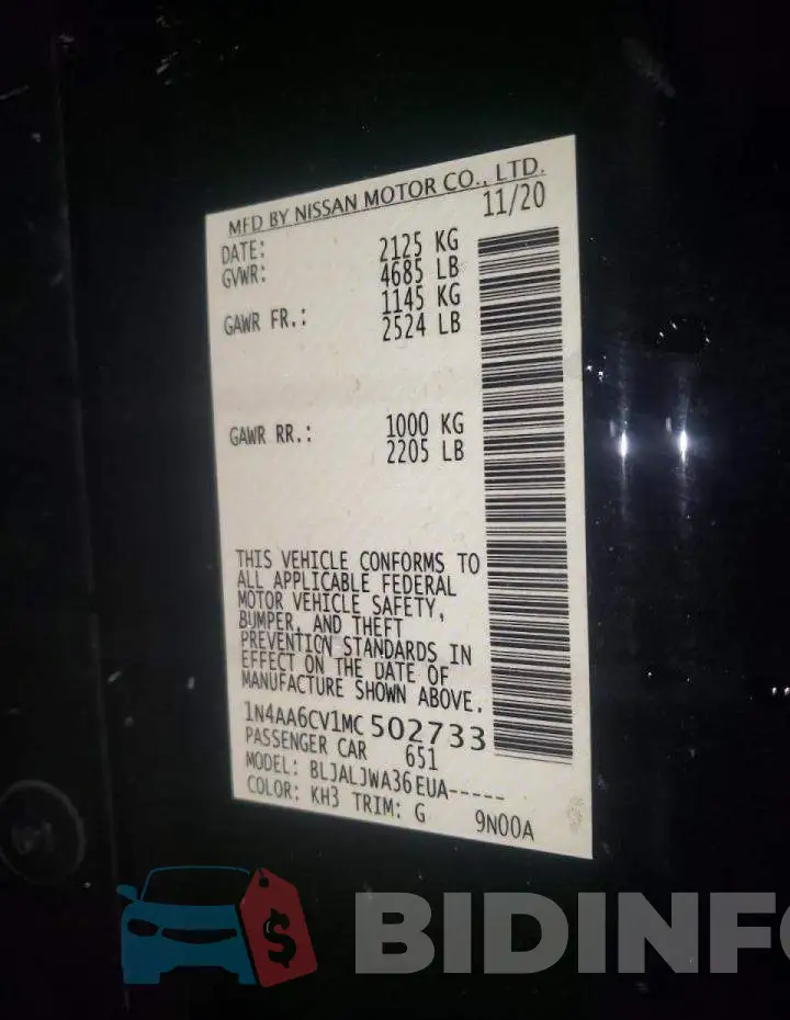 1N4AA6CV1MC502733 Photo# 10