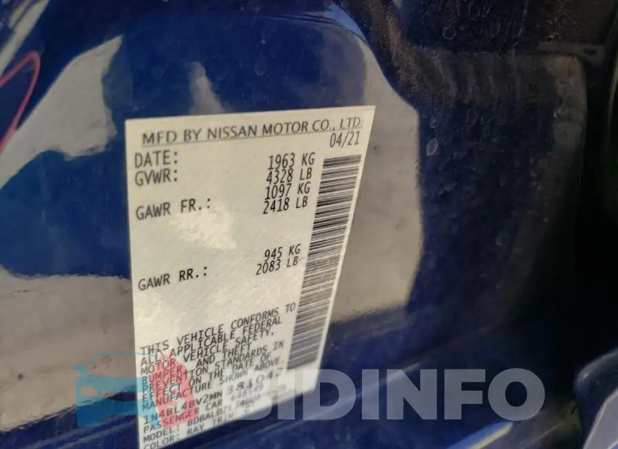 1N4BL4BV2MN381042 Photo# 10