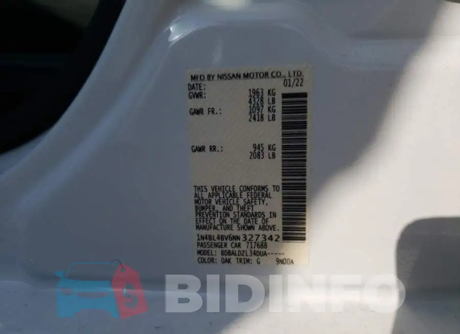 1N4BL4BV6NN327342 Photo# 10