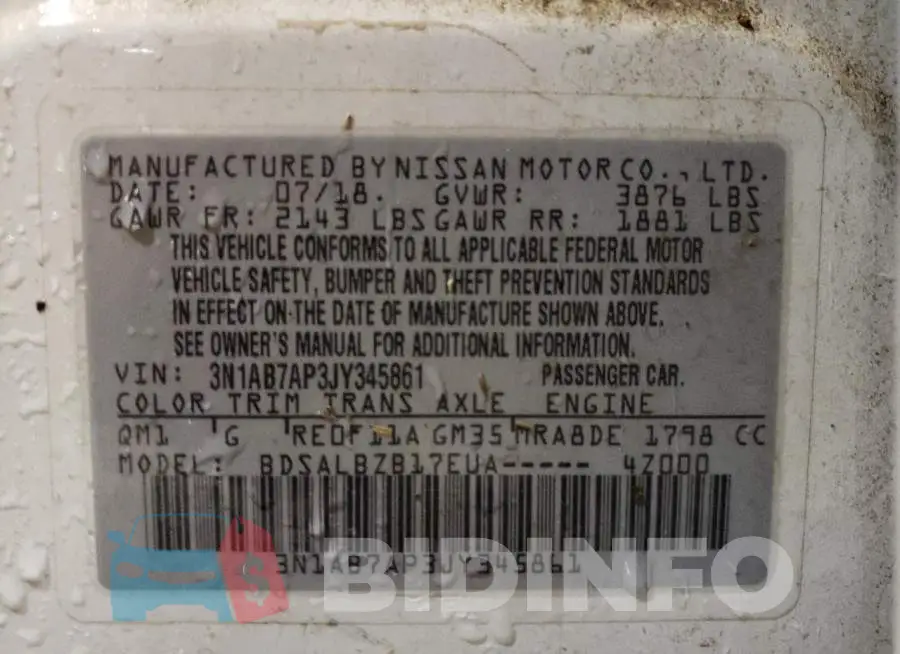 3N1AB7AP3JY345861 Photo# 10