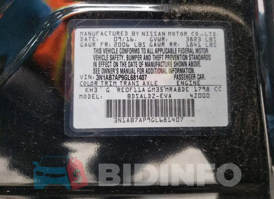 3N1AB7AP9GL681407 Photo# 10