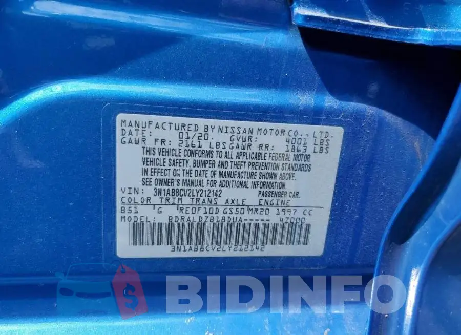 3N1AB8CV2LY212142 Photo# 10