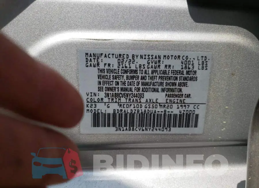 3N1AB8CV6NY244093 Photo# 10