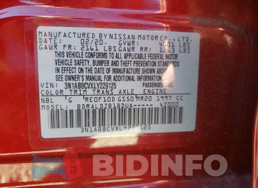 3N1AB8CVXLY229125 Photo# 10