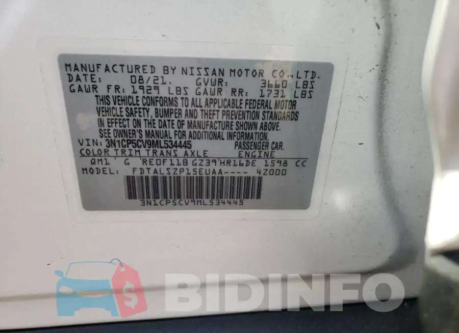 3N1CP5CV9ML534445 Photo# 10