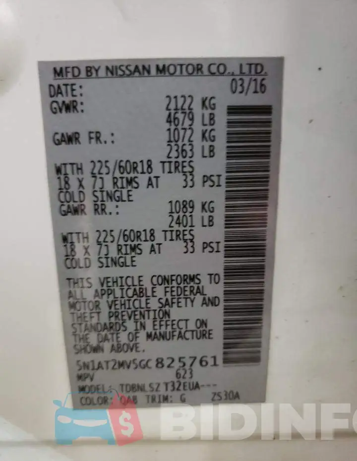 5N1AT2MV5GC825761 Photo# 10